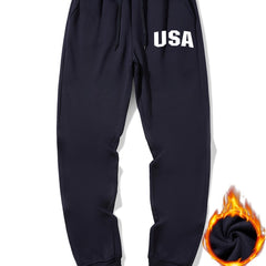 Men's Graphic Sherpa Fleece Drawstring Sweatpants