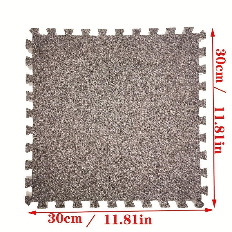 10pcs Plush Puzzle Foam Floor Mat Soft Fluffy Interlocking Square Foam Tiles