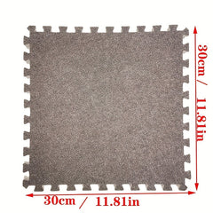 10pcs Plush Puzzle Foam Floor Mat Soft Fluffy Interlocking Square Foam Tiles