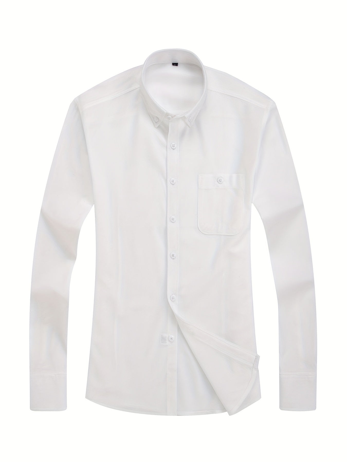 Men's Casual Button Up Long Sleeve Shirt With Chest Pocket