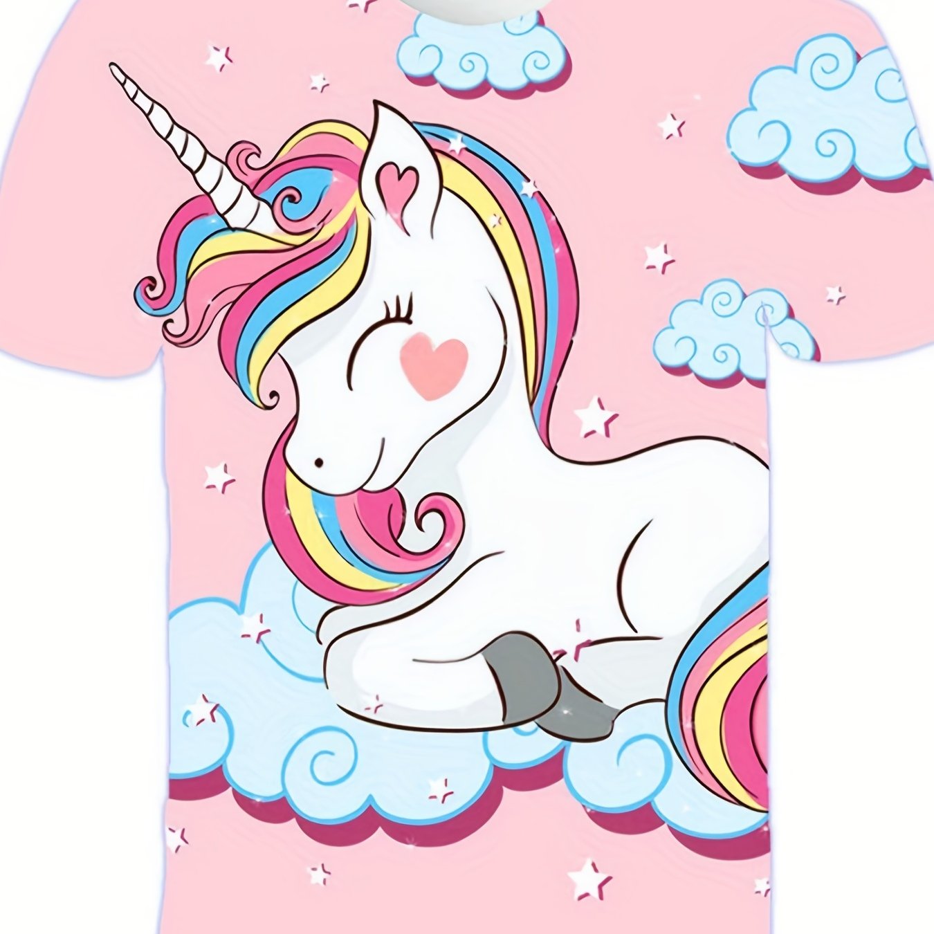 Rainbow Pony Graphic T shirt for Kids 3D Digital Print Casual Short Sleeve Tee