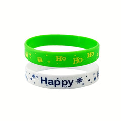 Colorful Rubber Bracelet 6 Pack Christmas Elements Gift