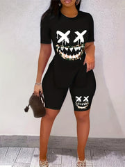 Graphic Print Top & Shorts Set