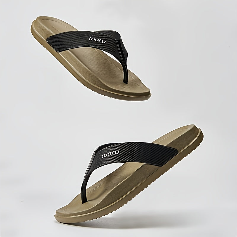 LUOFU Men's Quick Dry Beach Flip-flops in Khaki