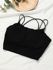 Sexy Seamless Cami Top Criss Cross Back Crop Tank Top Women's Lingerie