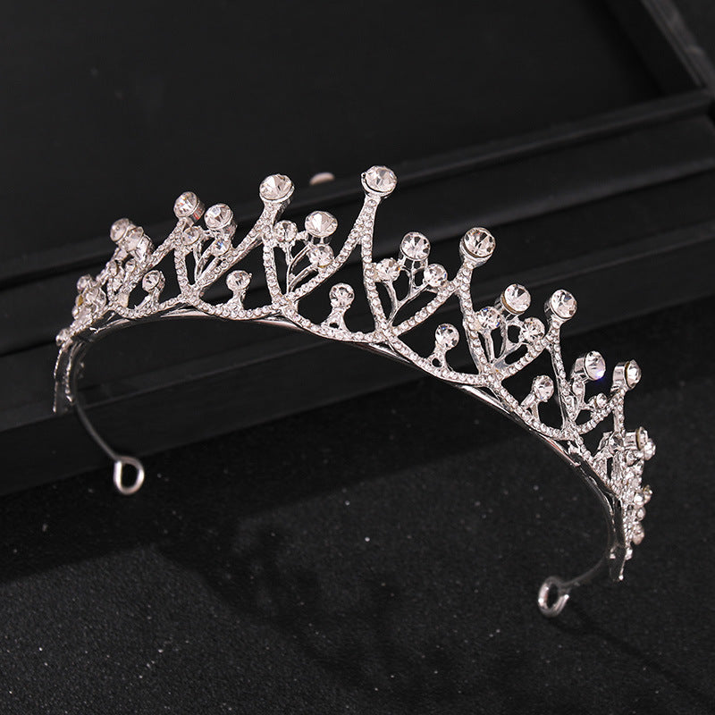 Rhinestone Pearl Queen Crown Baroque Wedding Crown For Bride Princess Tiara