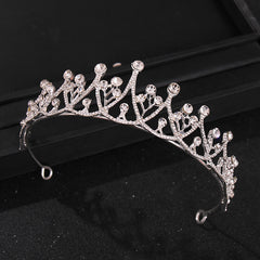 Rhinestone Pearl Queen Crown Baroque Wedding Crown For Bride Princess Tiara
