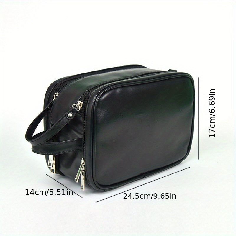 PU Leather Waterproof Toiletry Bag Travel Cosmetic Bag Portable Storage Bag