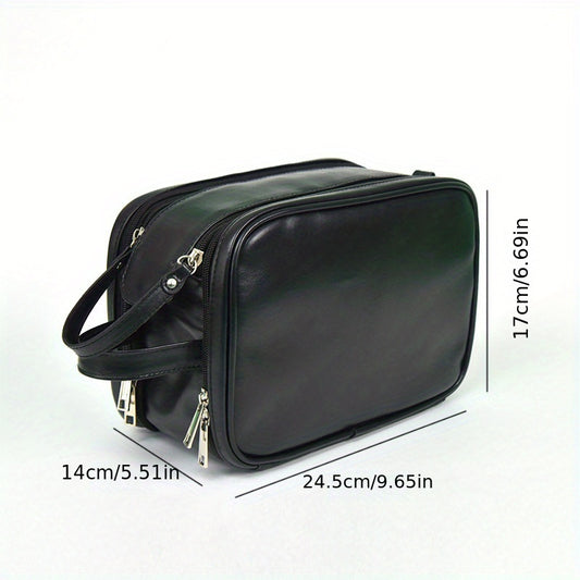 PU Leather Waterproof Toiletry Bag Travel Cosmetic Bag Portable Storage Bag