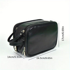 PU Leather Waterproof Toiletry Bag Travel Cosmetic Bag Portable Storage Bag