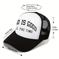 Unisex Sunshade Baseball Cap w/ Letter Embroidery, Adjustab...