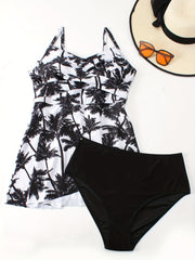 Tropical Print Tankini Set Swimsuit 2 Piece