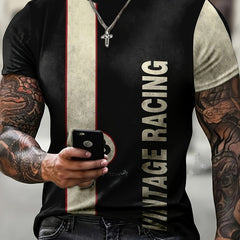 Men's Street Style Letter Print T-shirt for Summer
