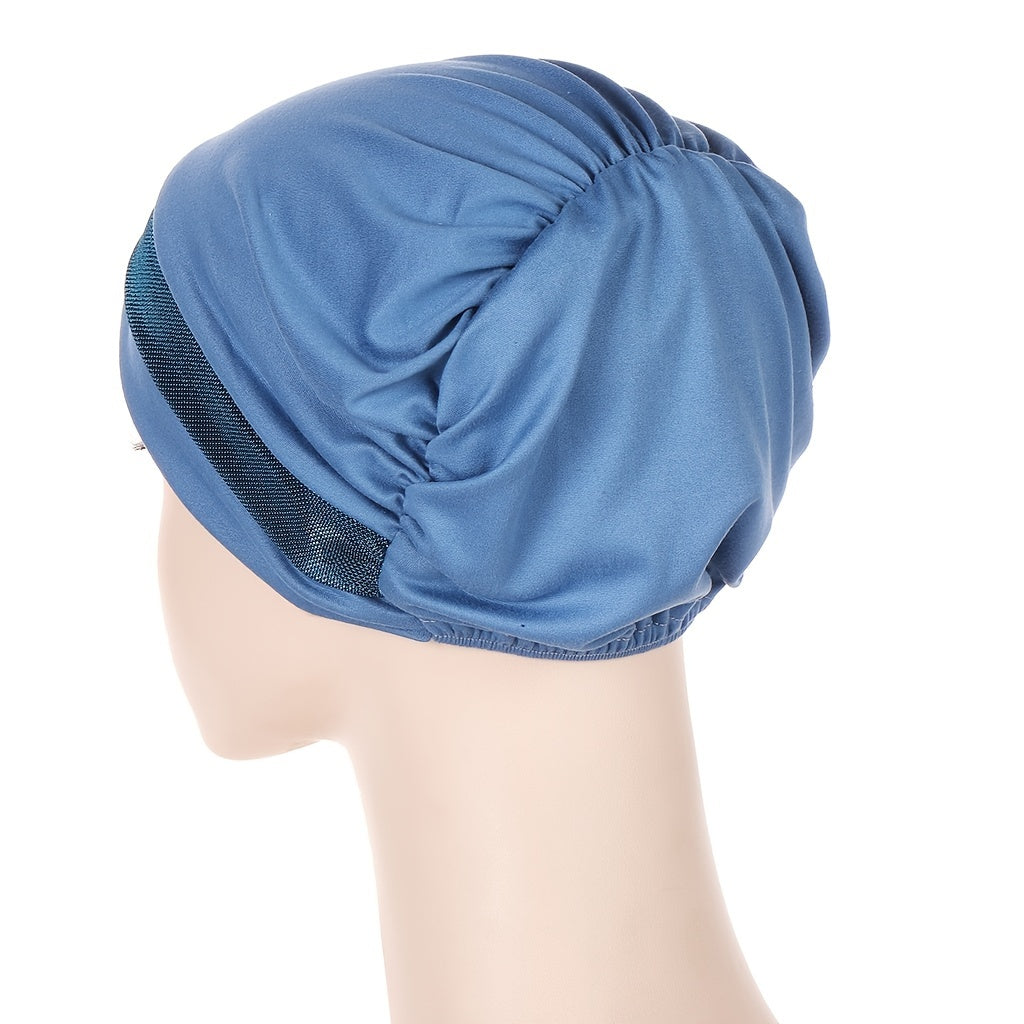 Glitter Bandana Cap Turban for Women, Hijab Cap Wrap Headscarf