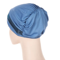 Glitter Bandana Cap Turban for Women, Hijab Cap Wrap Headscarf
