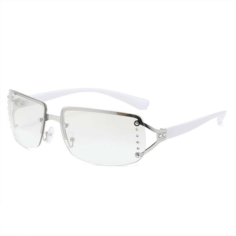 Rimless Rectangle Y2K Sunglasses for Women