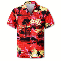 Hawaii Coconut Tree Graphic Print Boys Cotton Top Shirt
