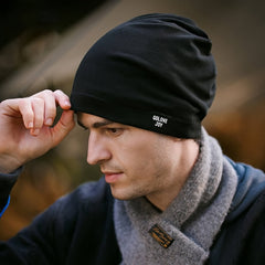 Double Layer Warm Cap Scarf 2 In 1 Winter Riding Cap Windproof Skull Cap