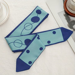 Geometric Dotted Skinny Scarf Printed Hair Ribbon Neckerchief