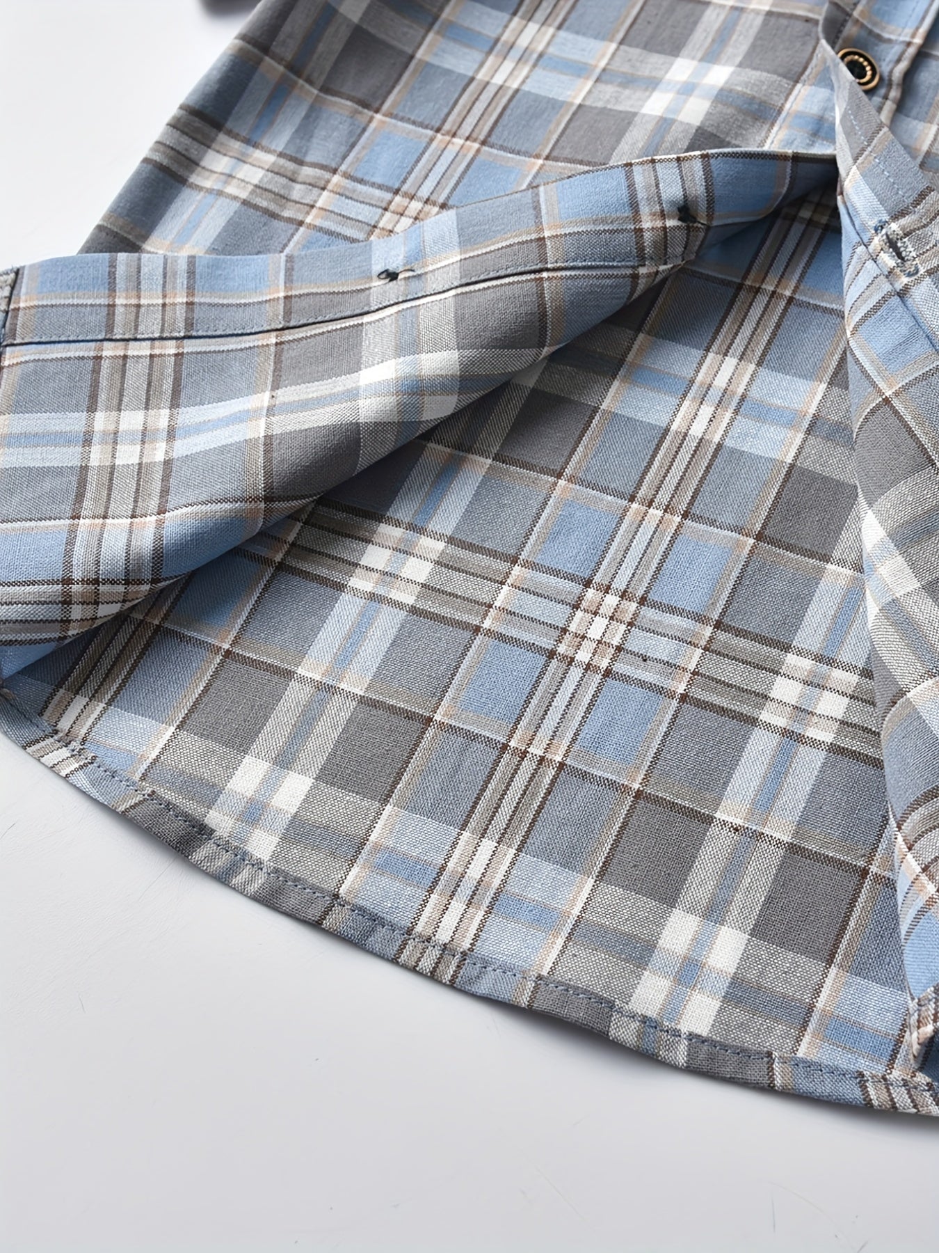 Toddler Boys Plaid Graphic Button Short Sleeve Shirt