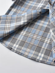 Toddler Boys Plaid Graphic Button Short Sleeve Shirt