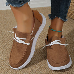 Women's Corduroy Boat Shoes Flat Low Comfy Casual Walking