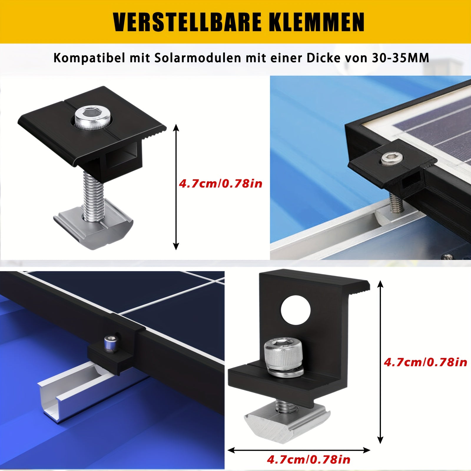 Solar Bracket Brick Roof Mounting Kit Extended Photovoltaic Mounting Rail
