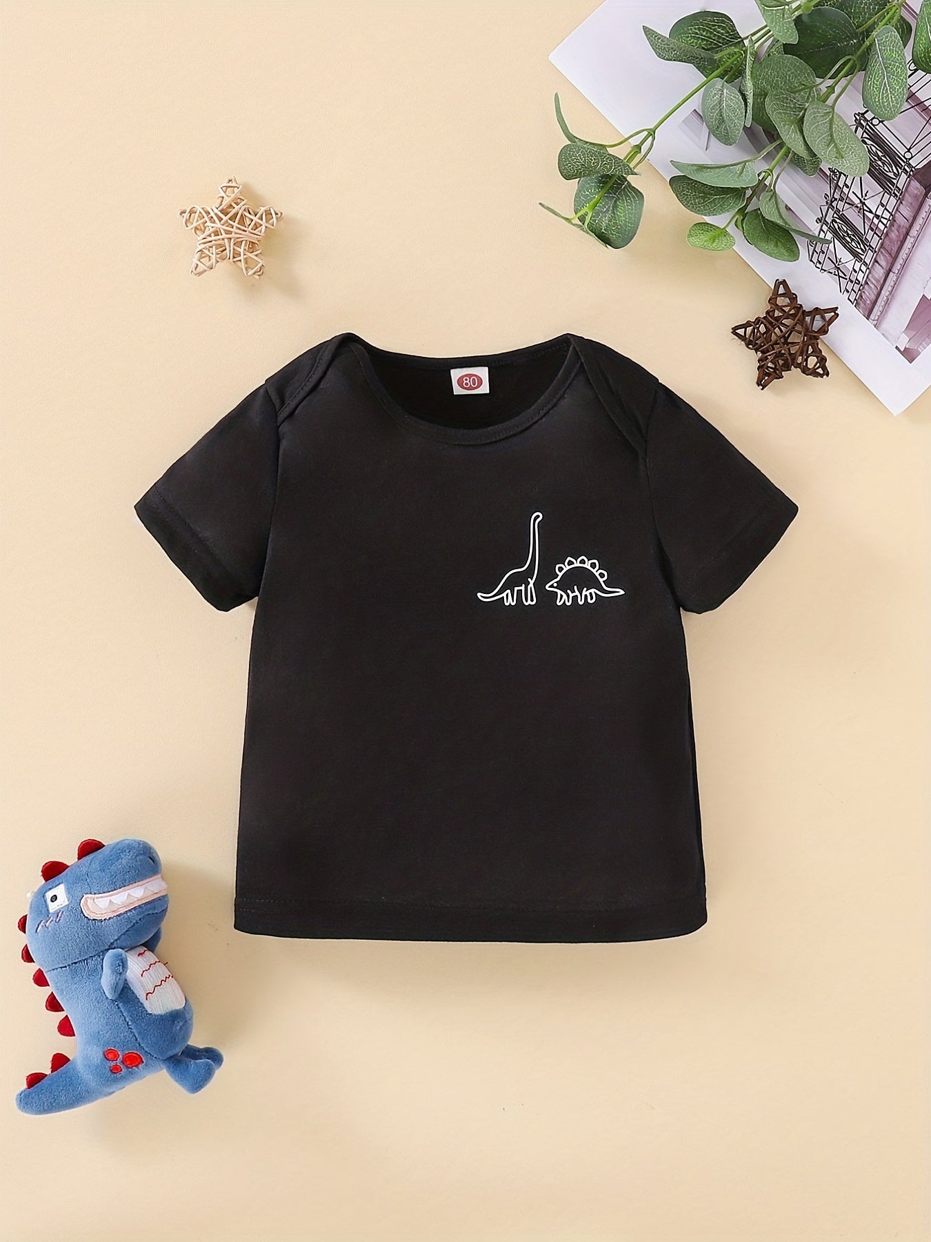 Boy's Cartoon Print Summer Tee Shirts Top