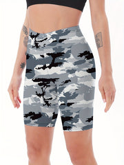 Women's Camo Pattern Tight Shorts for Fitness Yoga Running