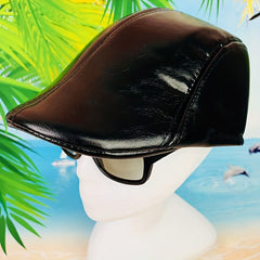 Unisex Leather Peaked Cap Casual Summer Outing Hat