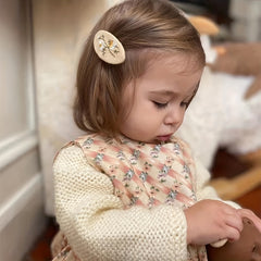 2pcs Flower Hair Clips Embroidery Metal Clips For Baby Girls