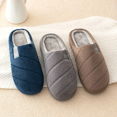 Men's Plush Lining Slip On Platform Slides