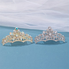 Girl's Rhinestone Crown Hair Comb - Princess Decorative Hair Accessory
