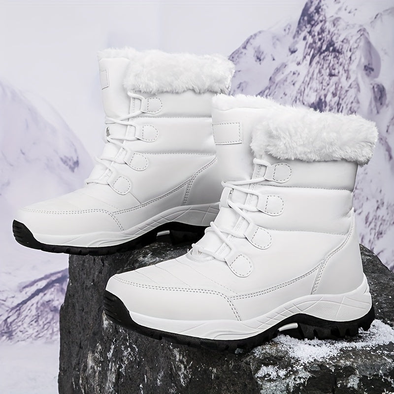 Women's Winter Snow Boots Non-Slip Thickened Warm Medium Tube Hiking Boots