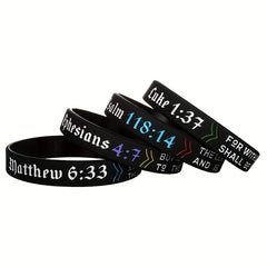 Bible Silicone Bracelet for Women's Faith Pray for Auspiciousness