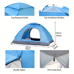 Lightweight Waterproof Camping Tent w/ Removable Rainfly & Carry Bag