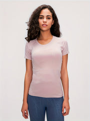 High Elastic Breathable Yoga Sports Short Sleeve T Shirt Women's Tops