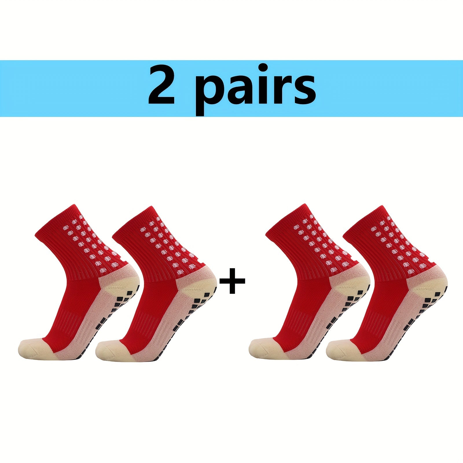 2 Pairs High Cotton Non-slip Football Socks