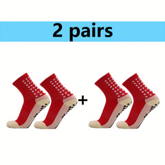 2 Pairs High Cotton Non-slip Football Socks