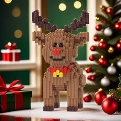 2500pcs Christmas Reindeer Building Block Set DIY 3D Puzzle Craft Toy