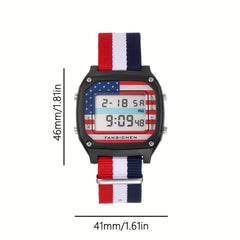 3024 Electronic Watch Woven Strap LED Display Time date