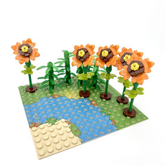 5pcs Building Block Sunflower Bouquet Toy for Parent Child DIY