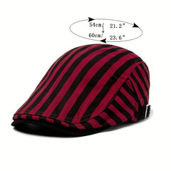 CNTANG Summer Thin Stripes Beret Men's Flat Cap Vintage Casual Boina