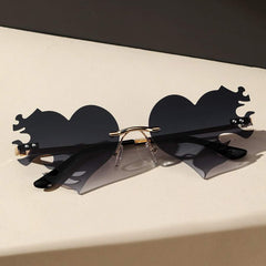 Rimless Heart Flame Sunglasses