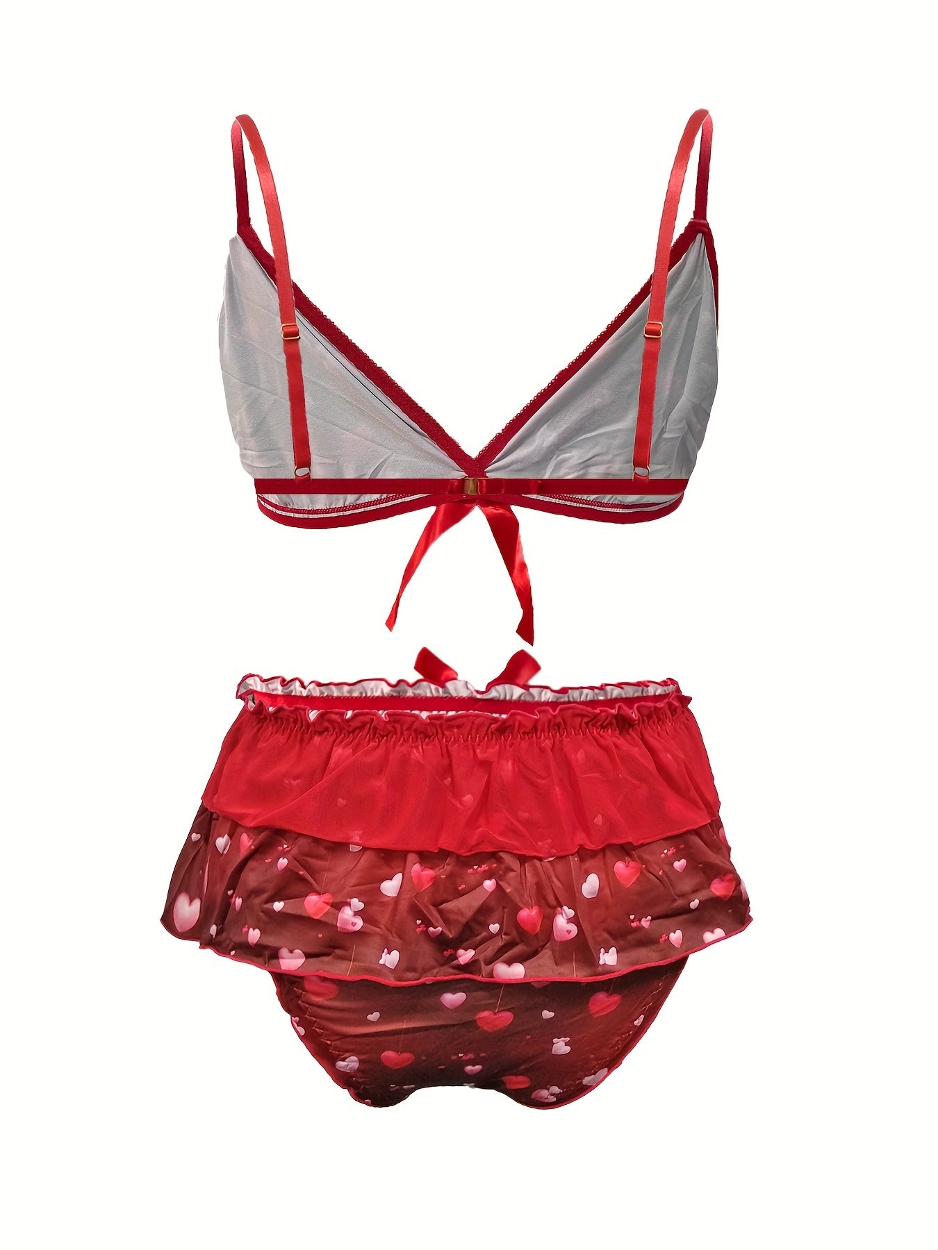 Heart Print Bra & Panty Lingerie Set