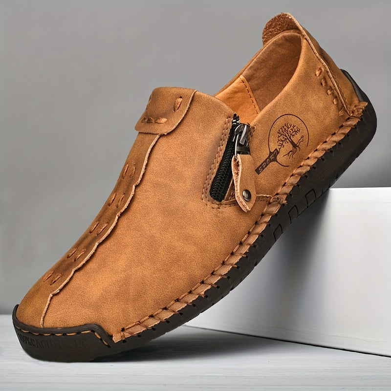 Men's Comfy Stitch Slip On Loafer Shoes Casual Outdoor Anti skid Flat Shoes