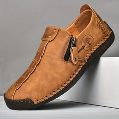 Men's Comfy Stitch Slip On Loafer Shoes Casual Outdoor Anti skid Flat Shoes