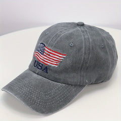 Men's American Flag Washed Baseball Cap Trucker Caps