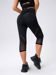 Breathable Yoga Leggings with Phone Pocket and Soft Mesh Contrast