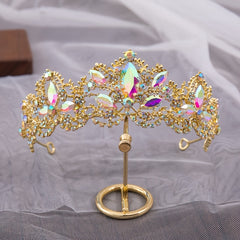 Colorful Rhinestone Crown Headband Tiara Wedding Hair